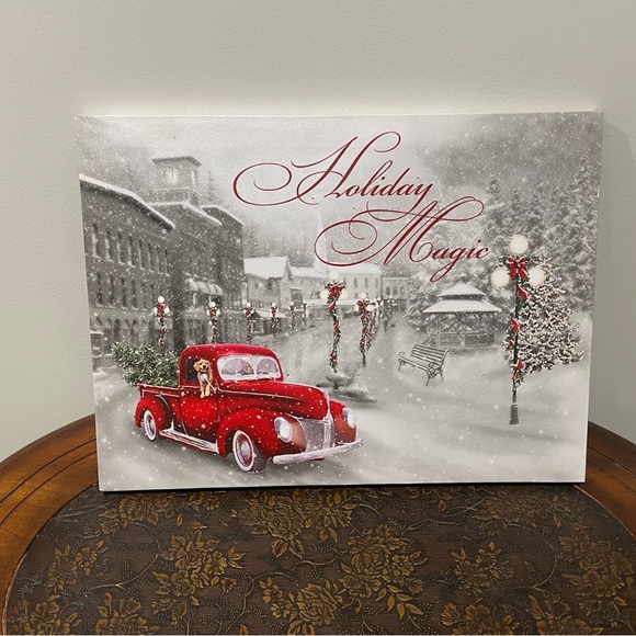 Other - LED canvas Christmas picture, takes 2 AA batteries,    on/off switch on the side